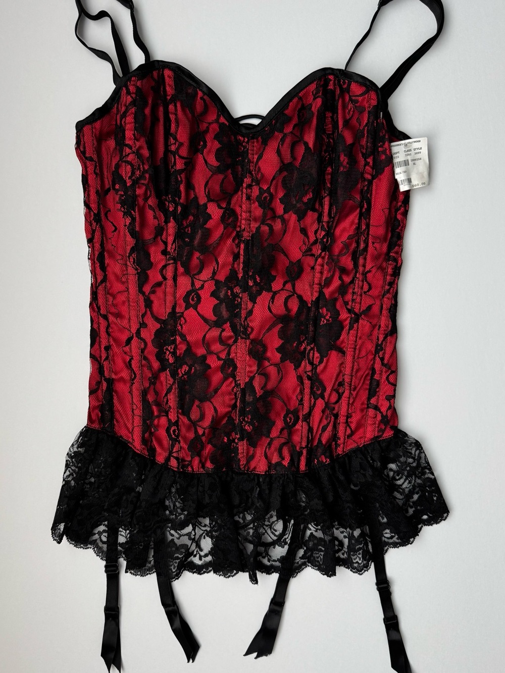 NWT Renfaire Cosplay Grunge Gothic Fairy Red and Black Lace Corset